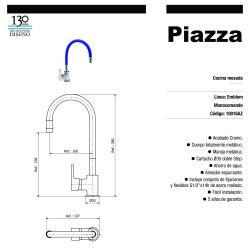 GRIFERÍA CROMATIC EMBLEM COCINA MESADA AZUL (10016AZ)