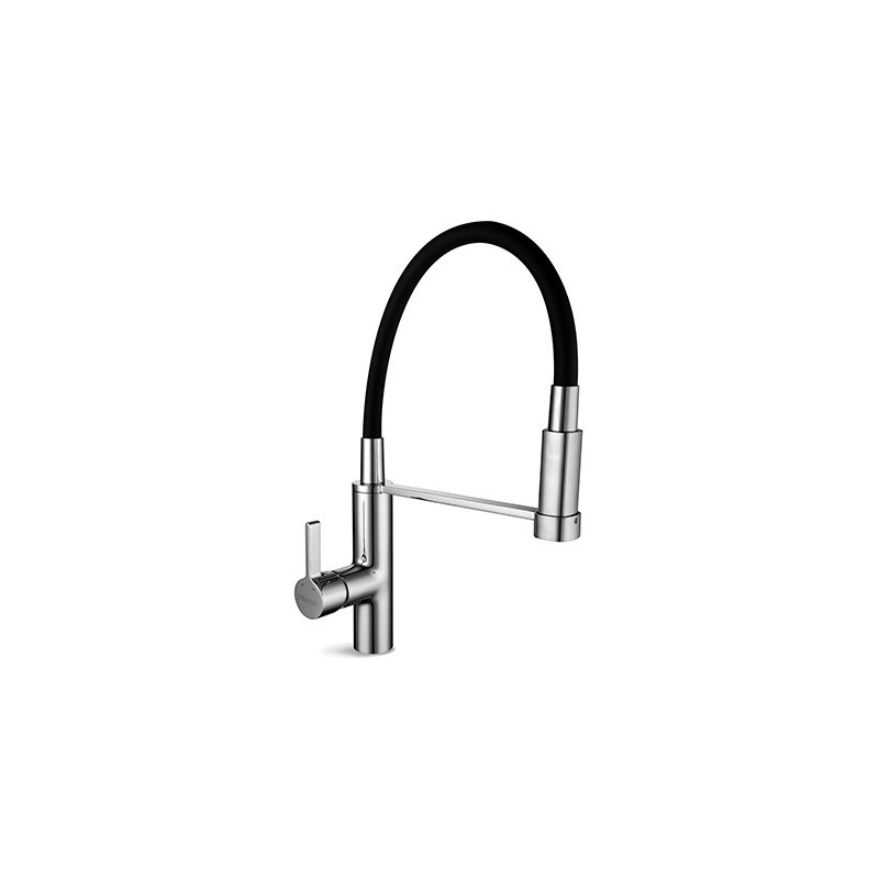 GRIFERIA KITCHEN PRO COCINA MESADA C/FLEXIBLE Y ROCIADOR EXTRAIBLE (10317)